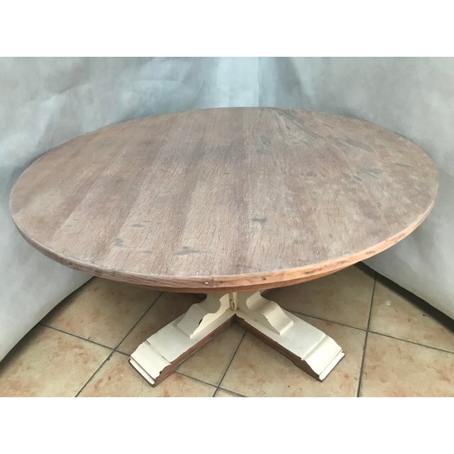 Wood Round Oak Veneer Coffee Table, 1970s For Sale - Image 7 of 18