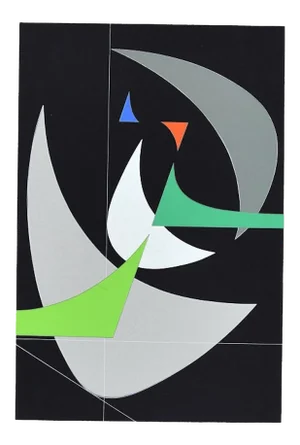 Crescent Moon - Original Screen Print by Luigi Veronesi - 1970s