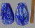 Mid-Century Modern Pair of Vintage Venetian Art Splatter Cased Glass Blue Pendant Shades For Sale - Image 3 of 7