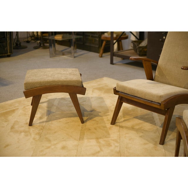 Scandinavian Armchair and Ottomans, 1960s, Set of 3 For Sale - Image 13 of 16