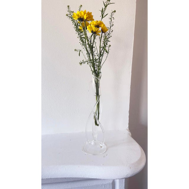 Postmodern Hans Godo Frabel Borosilicate Art Glass Bud Vase, Signed 1981 For Sale - Image 9 of 11