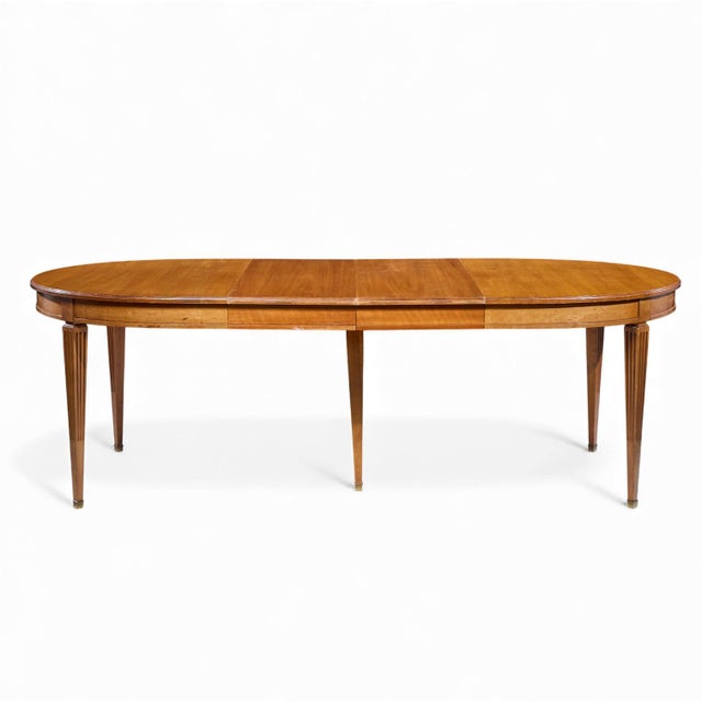 Late 20th Century Kindel Furniture French Regency Louis XVI Cherry Wood Expanding Dining Table With 3 Leaves For Sale - Image 13 of 17