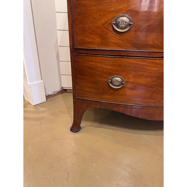 This was a beautiful 19th century, English bow front chest three drawer design with beautiful, brass pulls. This is the...