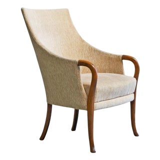 Mid-Century Armchair in Wool and Beech, Europe, 1950s For Sale