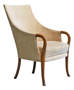 Mid-Century Armchair in Wool and Beech, Europe, 1950s