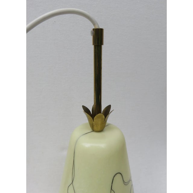 Yellow & Beige Fiberglass Shades Pendant, 1950s For Sale - Image 9 of 14