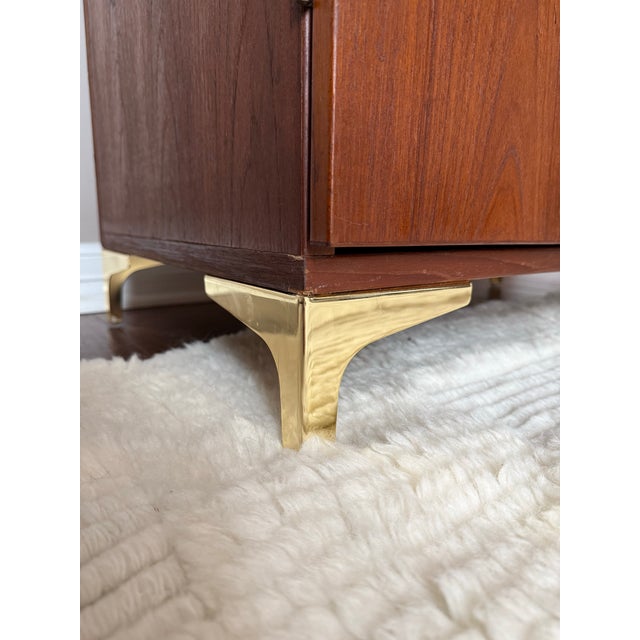 Vintage 1970s MCM Teak Wood Converted Bar Cabinet For Sale - Image 9 of 12