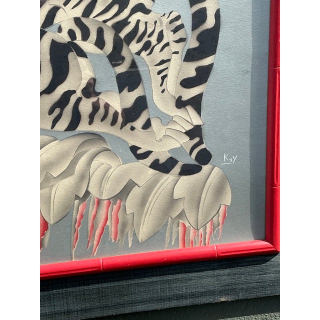 Vintage MCM Original Zebra Print For Sale - Image 9 of 9