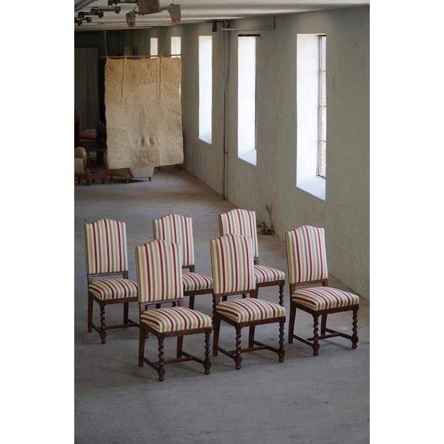 20th Century Baroque Swedish Dining Chairs in Oak, 1930s, Set of 6 For Sale - Image 6 of 18