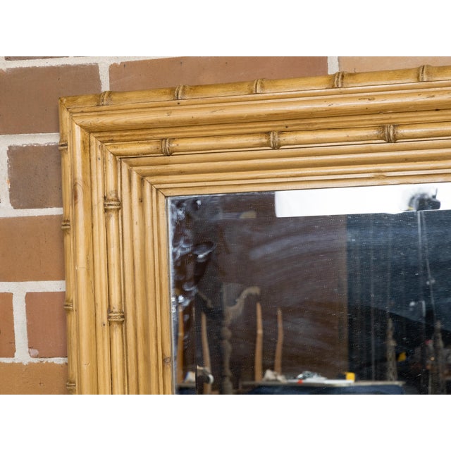 English Faux Bamboo Wall Mirror with Beveled Glass, circa 1890 For Sale - Image 9 of 10