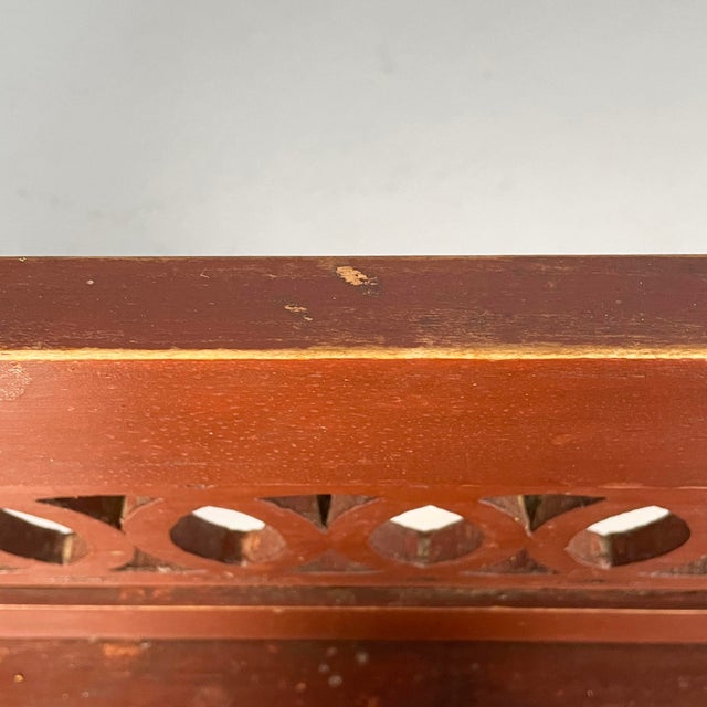 Art Deco Italian Bench in Red Wood, 1930s For Sale - Image 11 of 18