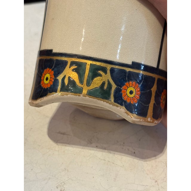 Antique Art Nouveau Pottery Vase- 1916, Signed For Sale - Image 10 of 11