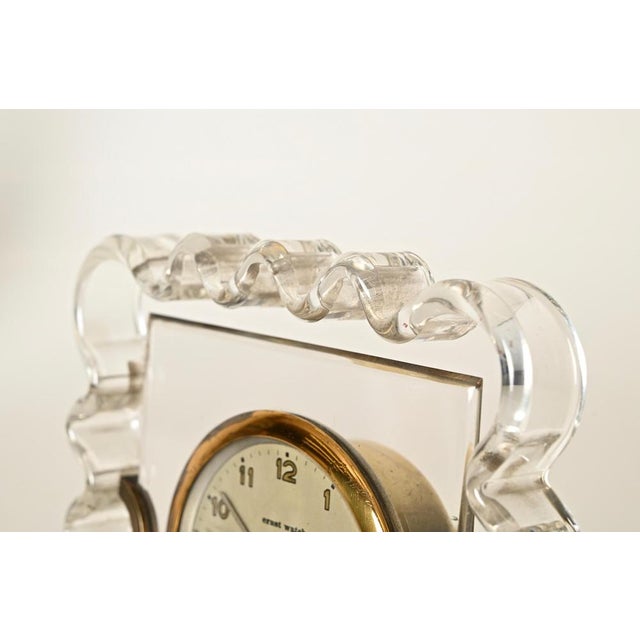 1930s Art Deco Brass Table Clock from Ernst, Switzerland, 1930s-1940s For Sale - Image 5 of 13
