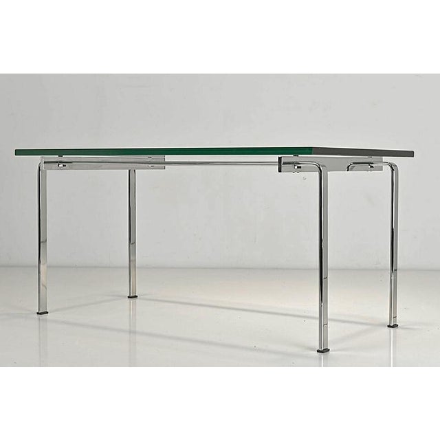 Bauhaus Side Table in Steel-Glass by Preben Fabricius and Jørgen Kastholm for Kill International, Germany, 1968 For Sale - Image 3 of 12