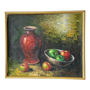 20 Th C Still Life Painting With Apples