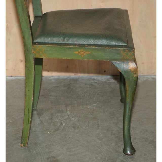 Set of Vintage Chinese Green Side Chairs, 1920s For Sale - Image 15 of 18