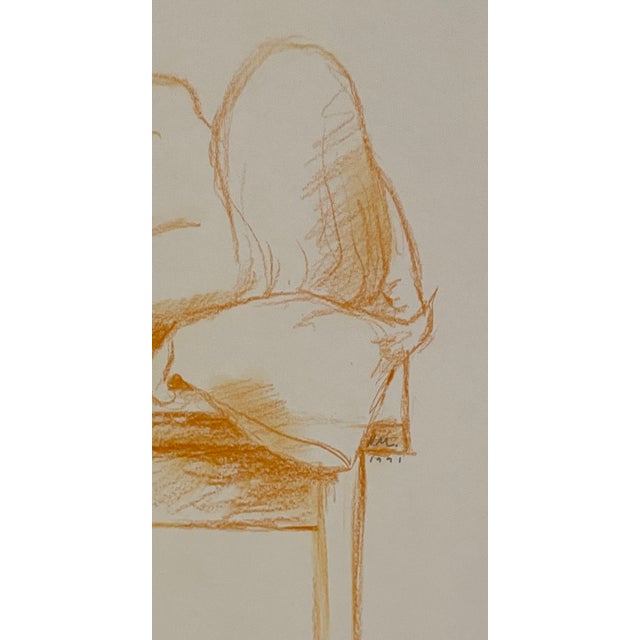 Nude female drawing from the estate of Northwest School artist Neil Meitzler (1930 - 2009). Initialed on the right. Estate...