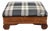 Antique Early American Plaid Upholstery Strorage Footstool For Sale