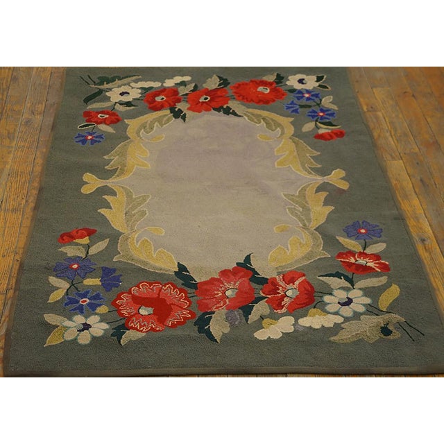Antique American Hooked rug, size: 2'11" x 4'9".