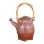 Vintage Rustic Ribbed Stoneware Mingei Style Studio Pottery Teapot With Bamboo Handle For Sale