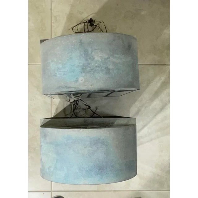 Pair of Vintage Handcrafted Wall-Mounted Brass Lantern For Sale - Image 9 of 12