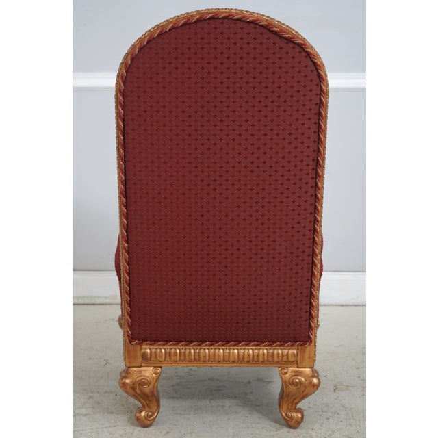 Pair Gold Giltwood Ornate Carved Frame Bergere Chairs For Sale - Image 4 of 18