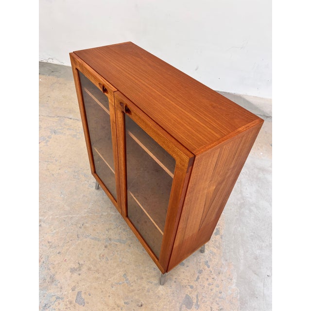 Teak Display Cabinet with New Chrome Feet by H. W. Klein for Bramin For Sale - Image 4 of 11