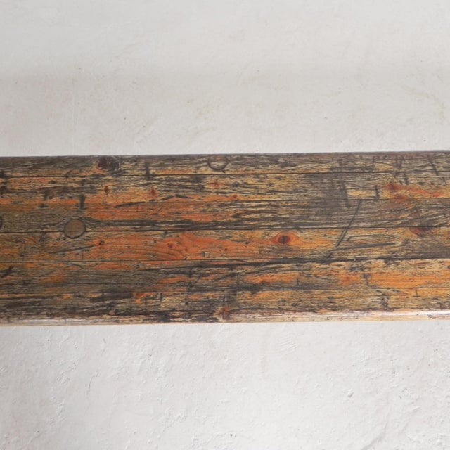 Folding Bench in Steel and Pine, 1960s For Sale - Image 6 of 18