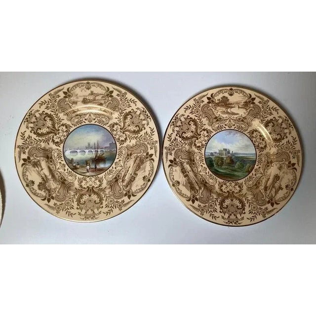 Copeland A Set of 12 Antique English Hand Painted Cabinet Plates Artist Signed F. Micklewright. For Sale - Image 4 of 13