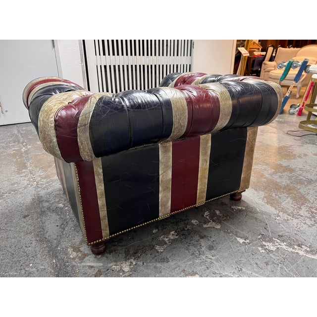 Timothy Oulton Union Jack Chesterfield Leather Loveseat Chairish