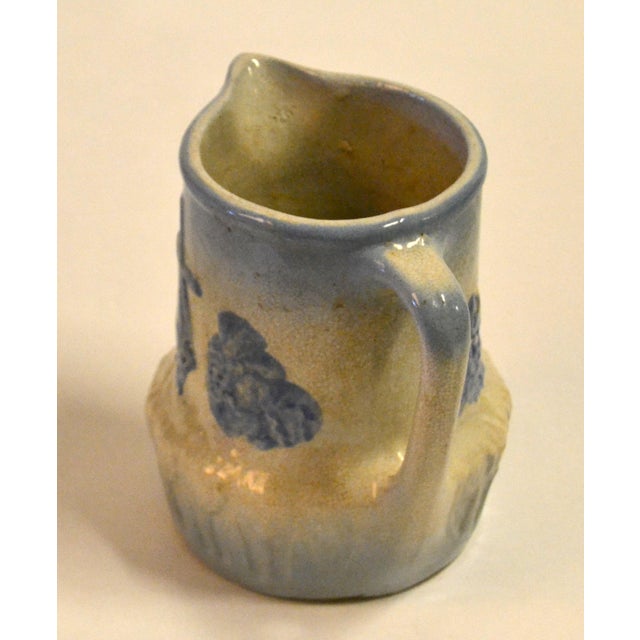 Ceramic Early 20th Century Dutch Windmill Tulip Motiv Blue Beige Stoneware Pitcher For Sale - Image 7 of 14