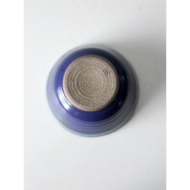 Blue Vintage Studio Pottery Bowl For Sale - Image 8 of 9