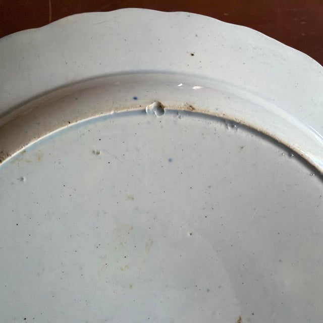 Ceramic A Very Nice Antique Blue Feather-Edge Pearlware Plate, Circa 1810 For Sale - Image 7 of 12
