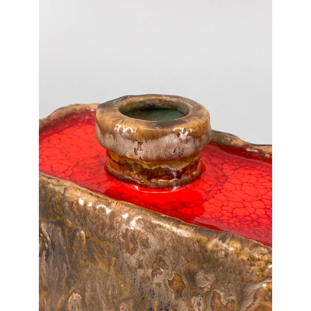 Brown Fat Lava Glazed Studio Ceramic Vase by W. Goebel, West Germany, 1967 For Sale - Image 8 of 13