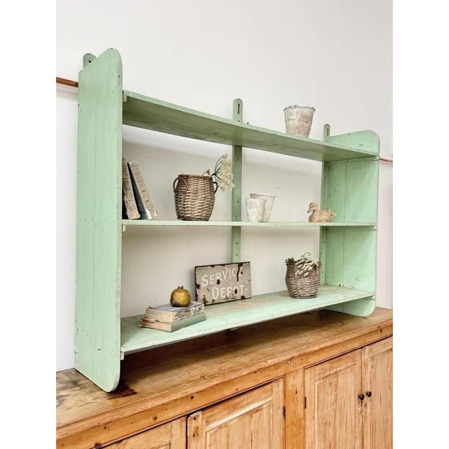 French Chippy Painted Wooden Shelves For Sale - Image 4 of 6