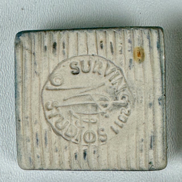 Blue Set of 9 Natalie Surving Studios Sea Creatures Design Architectural Ceramic Tiles For Sale - Image 8 of 8