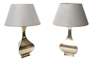 Postmodern Brass Table Lamps attributed to Montagna Grillo and Tonello, Italy, 1970s, Set of 2
