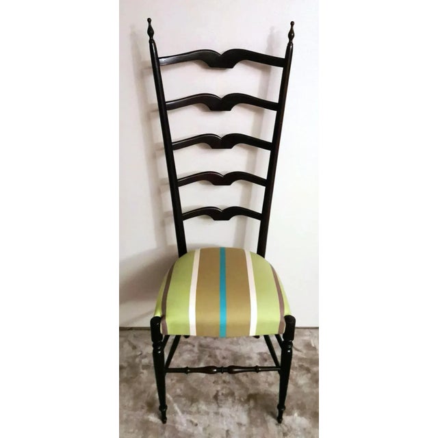 1950s Vintage Paolo Buffa Style Chiavari Chairs in Italian Wood With High Backrest - a Pair For Sale - Image 10 of 13