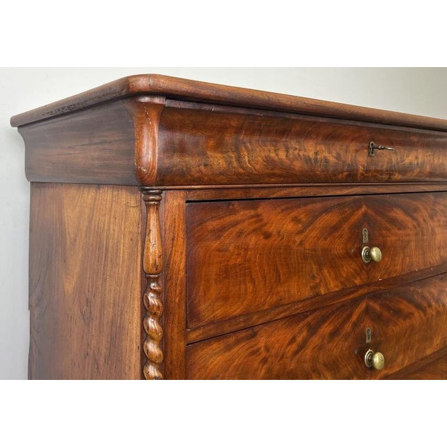 Gold Antique French Burr Walnut Chest of Drawers with Four Drawers For Sale - Image 8 of 15