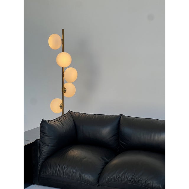 Multi-Light Floor Lamp with Marble Base, 1980s For Sale - Image 6 of 9