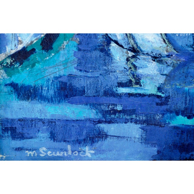 Harbor in Blue - Abstracted Landscape by Martha Scurlock For Sale - Image 4 of 5