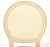 French Oval Back Silk Upholstery Cane Back White Wash Finish French Side Chair CLEAN For Sale - Image 3 of 9