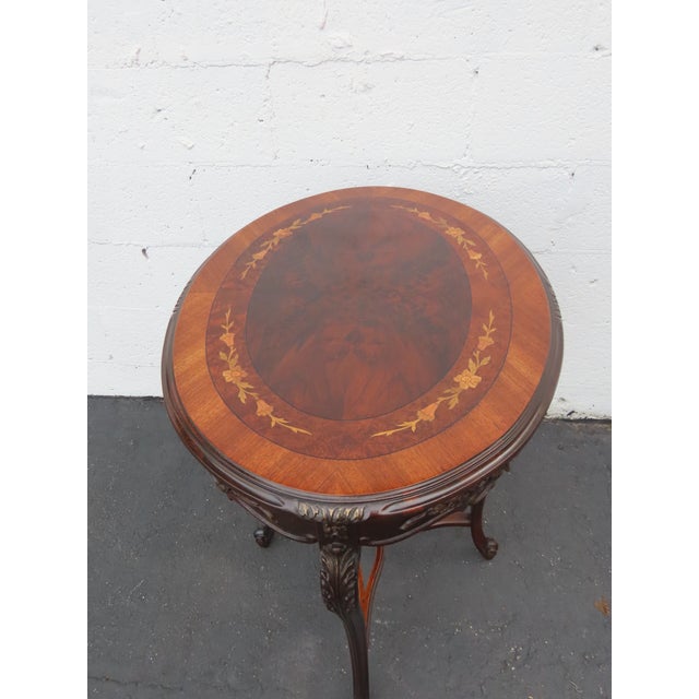 French Early 1900s Hand Carved Inlay Side End Center Table 6668 For Sale In Miami - Image 6 of 17