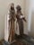 18th Century Large 18th/19th Century Carved Stripped Rustic Wooden Santo Altar Figures Religious Folk Art Statue - a Pair For Sale - Image 5 of 11