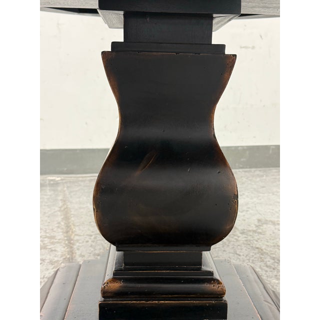 Ebony Aspen Antique Ebony Round Dining Table, 48 Inches. For Sale - Image 8 of 12