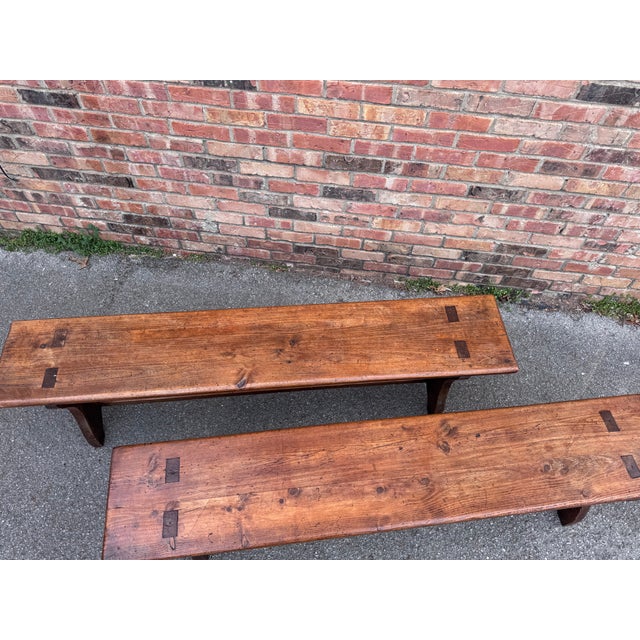 Brown 19th Century Pair of English Benches For Sale - Image 8 of 11