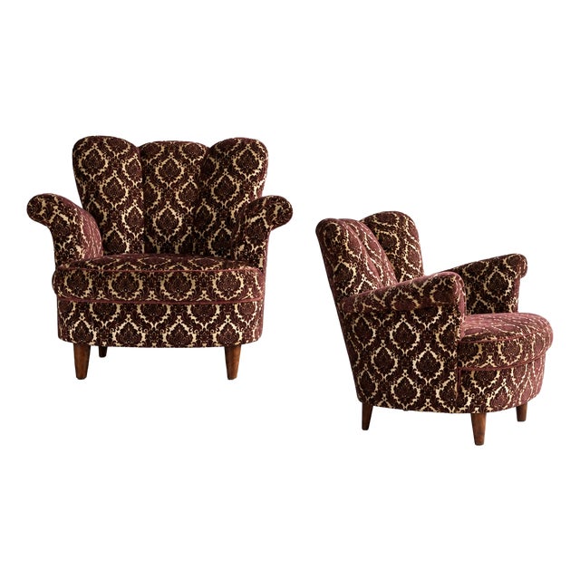 Swedish Modern Lounge Chairs, 1940s, Set of 2 For Sale
