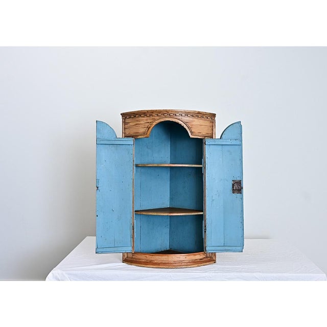 Swedish 19th Century Pine Wall Mounted Corner Cabinet For Sale - Image 10 of 12