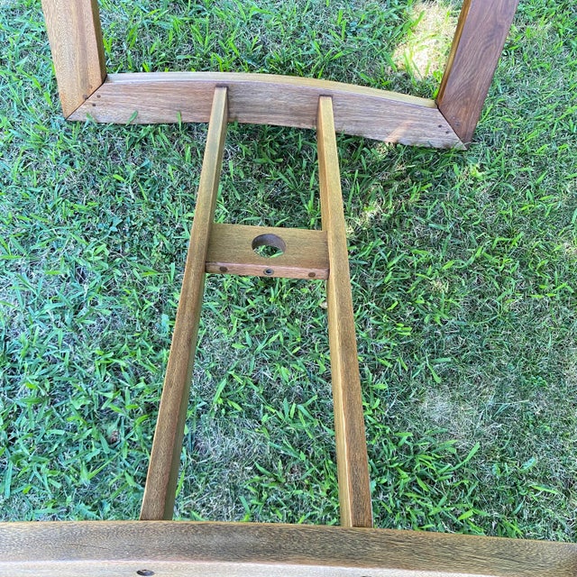 Outdoor Wood Table With Lazy Suzy Center - 63" Round For Sale In Sacramento - Image 6 of 18