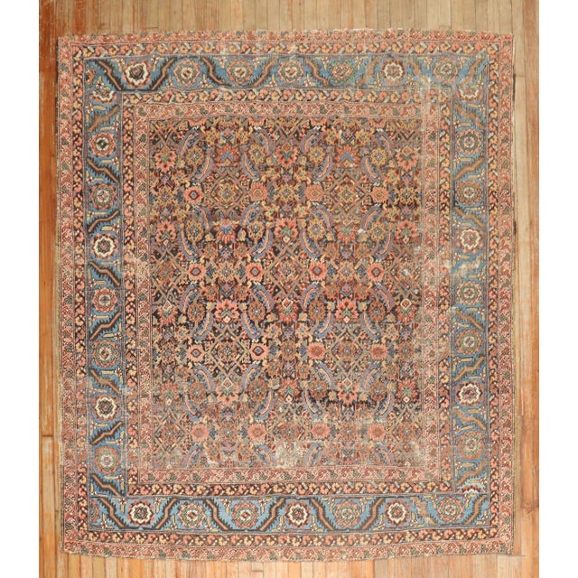 Antique Zabihi Collection Square Persian Bakshaish Rug For Sale In New York - Image 6 of 12